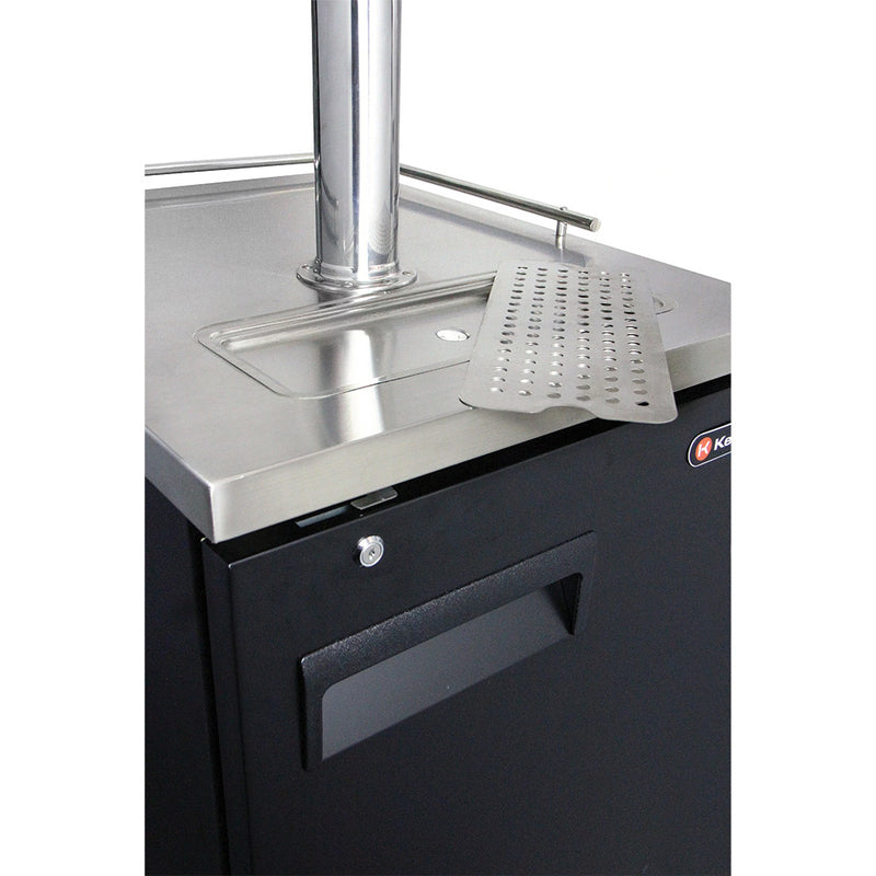 Kegco 24" Wide Kombucha Dual Tap Black Commercial Kegerator
