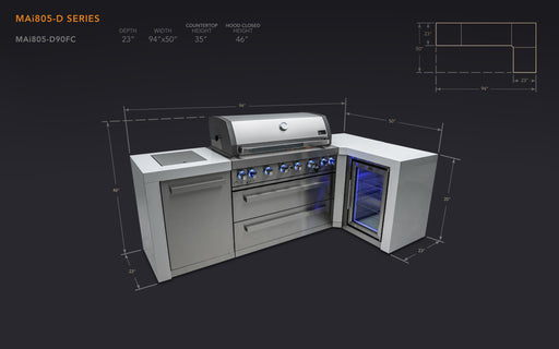 Mont Alpi 805 Deluxe Island with a 90 Degree Corner and a Fridge Cabinet - Image 2