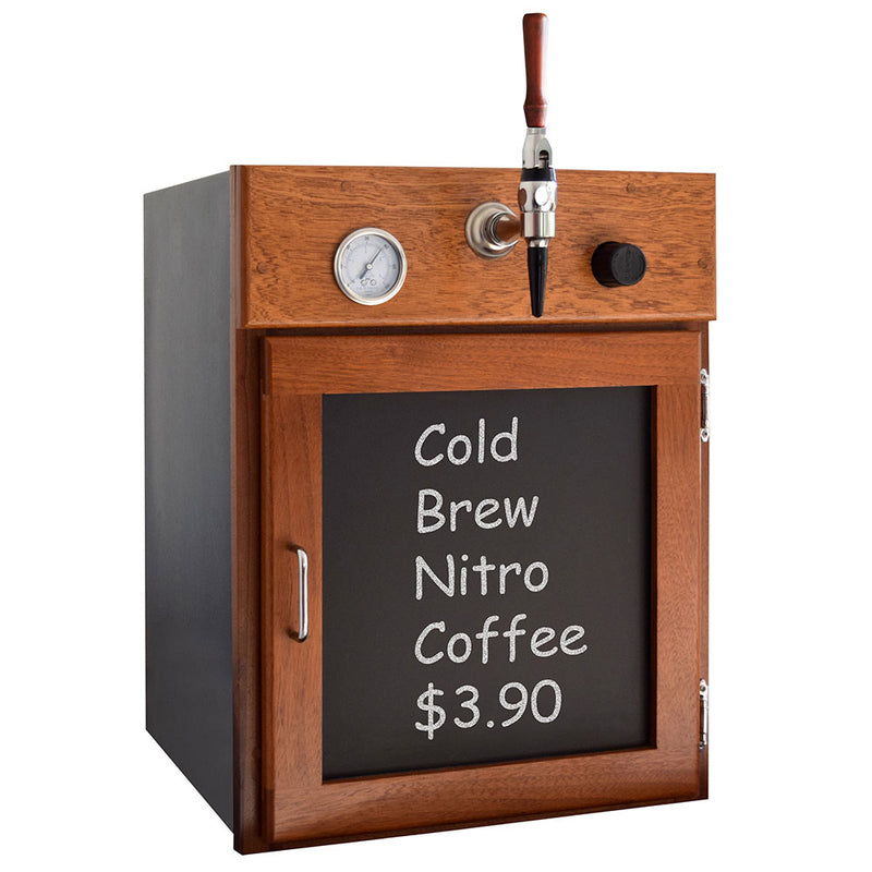 WineKeeper 19" Wide Cold Brew Coffee Single Tap Wood Cabinet and Chalkboard Kegerator