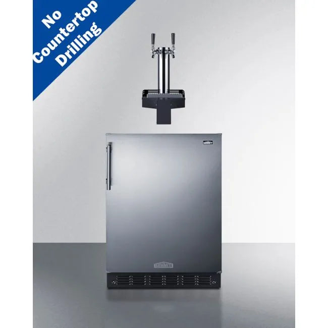 SUMMIT 24" Wide Built-In Floating Tap Beer Kegerator, ADA-Compliant (SBC7BRSFLTWADA)