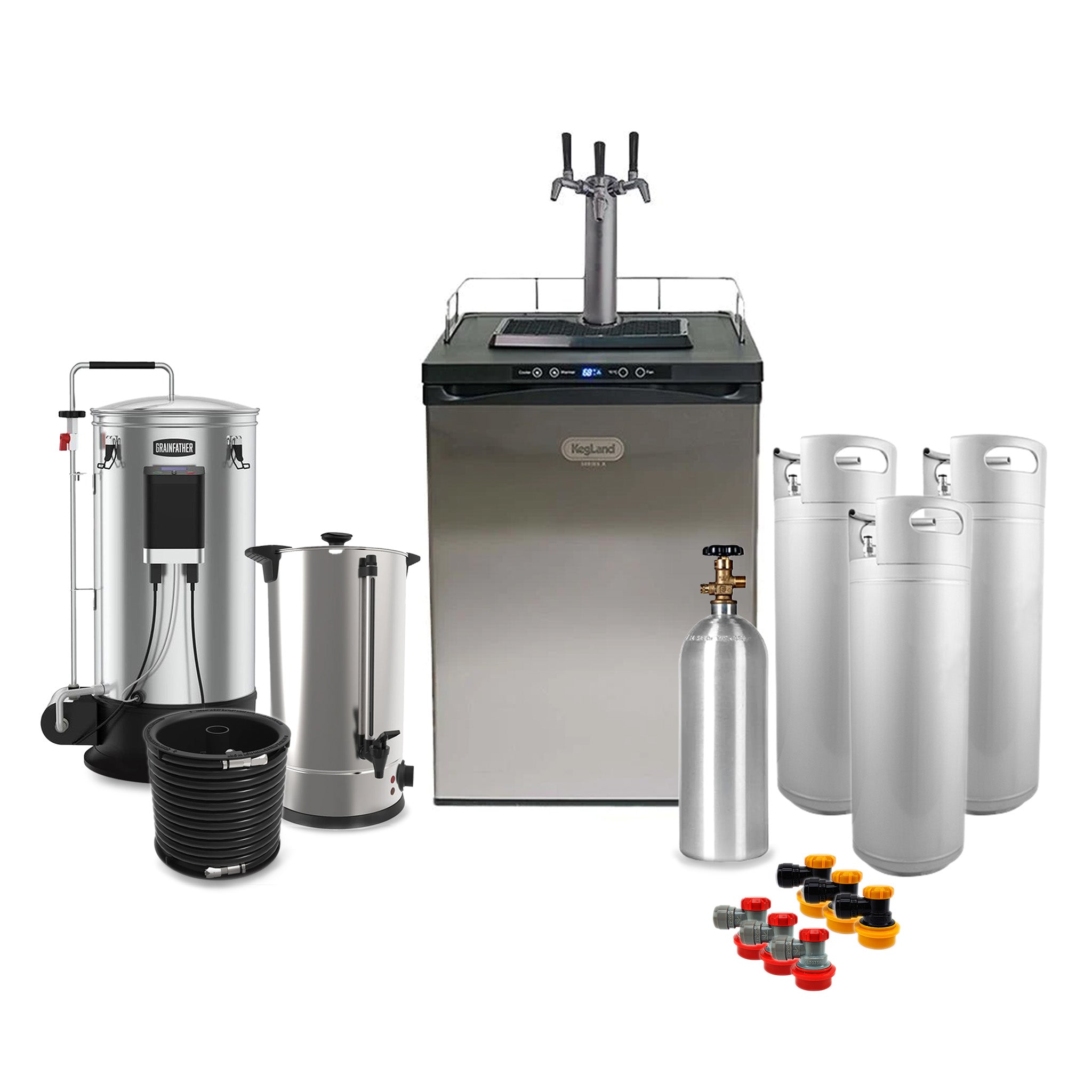 Grainfather G30 (v3) and Sparge Water Heater + 3 Tap Kegland Keg