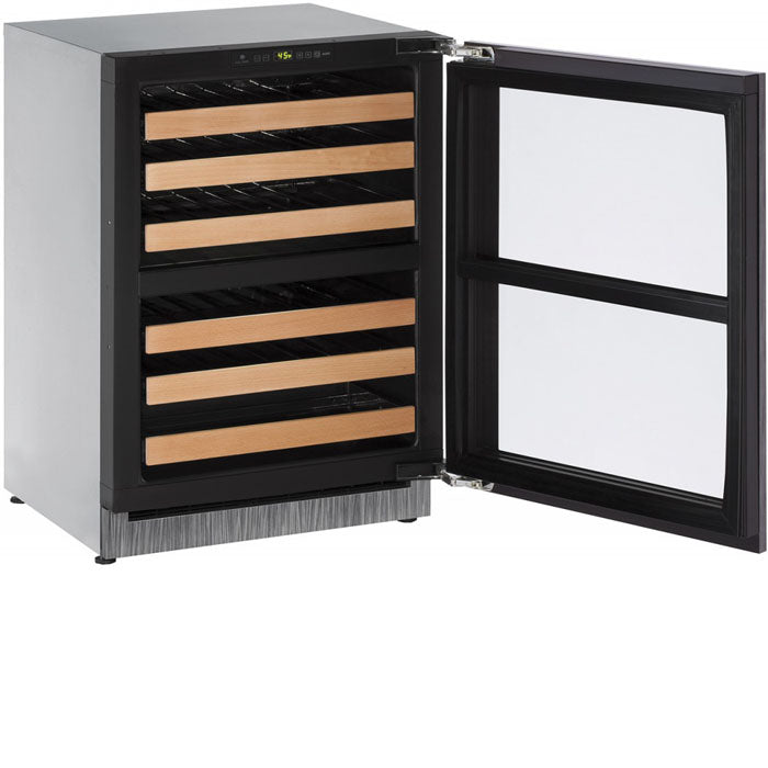U-Line Wine Captain 43 Bottle Dual Zone Built-in Wine Refrigerator with Overlay Panel Integrated Solid Door