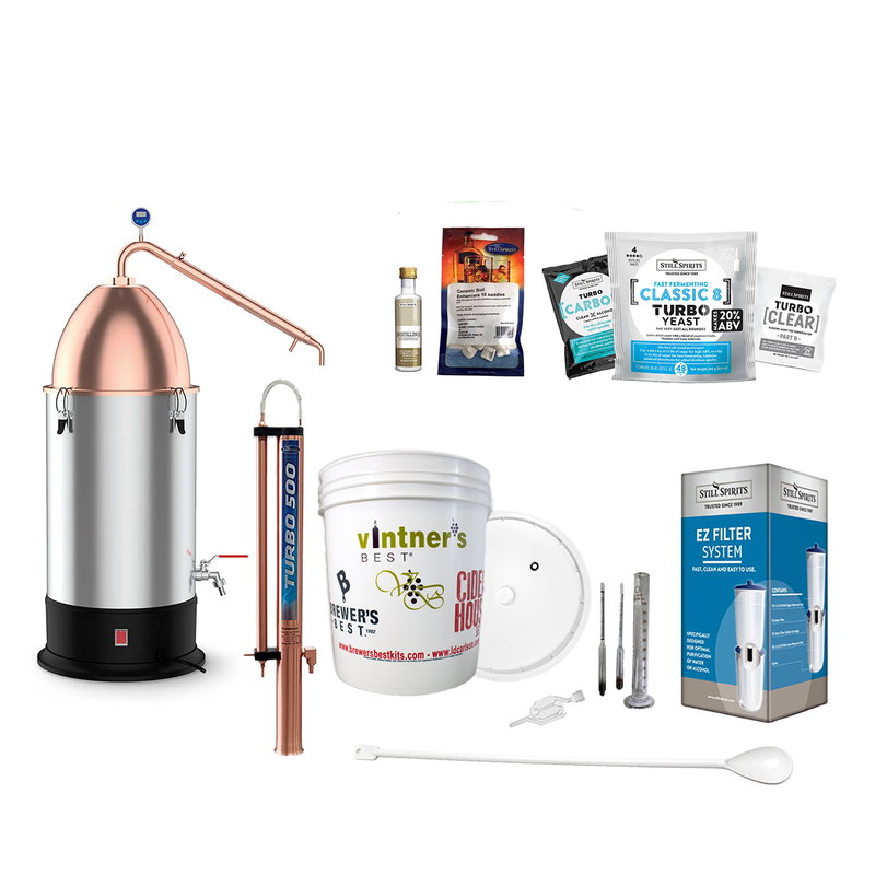 Still Spirits Turbo 500 (T-500) with Copper Reflux Condenser & Copper Alembic Dome Basic Starter Pack    - Toronto Brewing