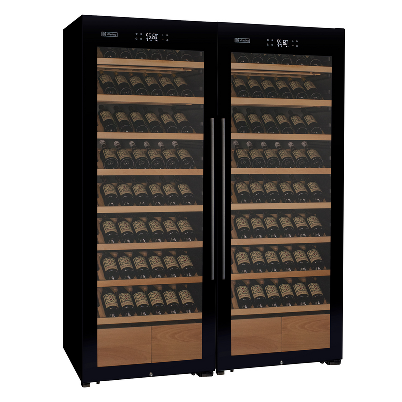 Allavino Cascina 2X-KWR248S-1BG black glass door wine refrigerator