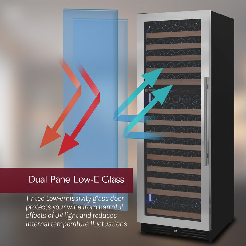 Allavino Reserva Series 344 Bottle Four Zone Built-In Side-by-Side Wine Refrigerator with Stainless Steel Doors