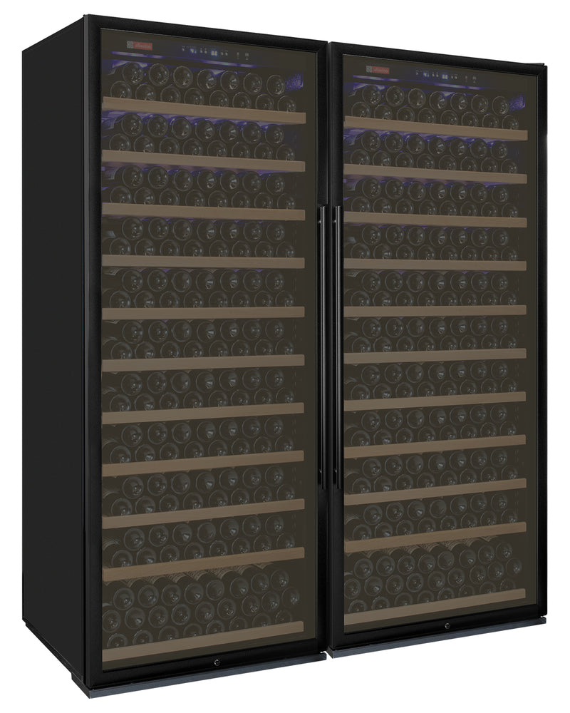 Allavino Vite Series 610 Bottle Dual Zone Tall Side-by-Side Wine Refrigerator with Black Doors