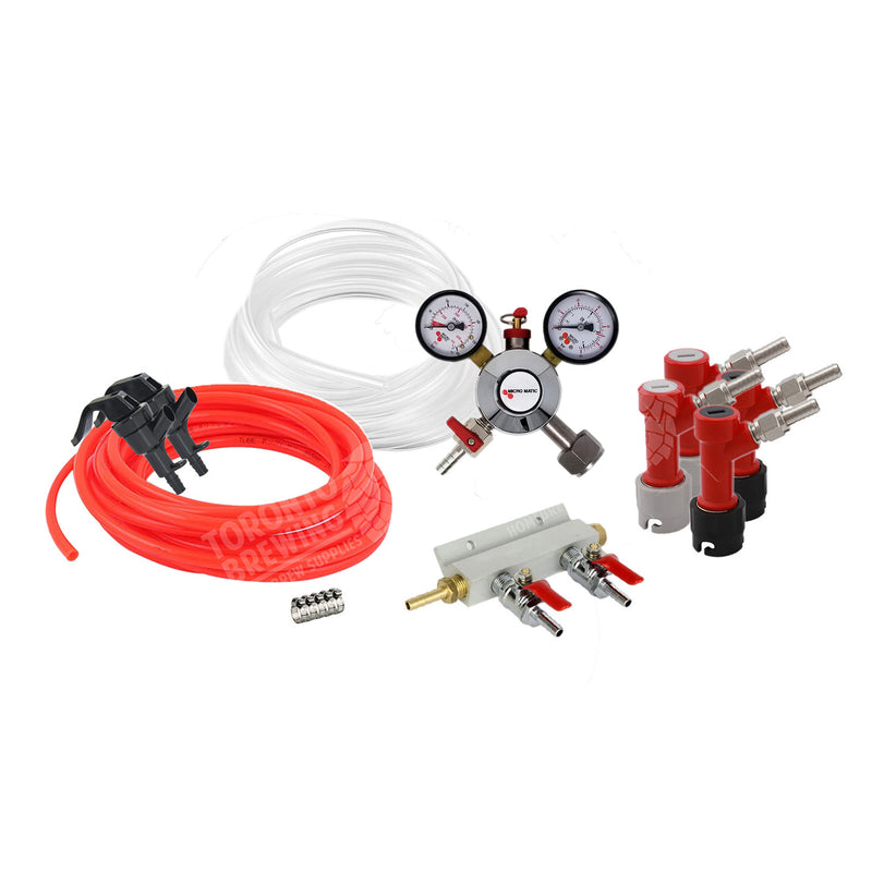 Homebrew Kegging Kit Pin Lock with 2-Way Manifold and Picnic Faucets    - Toronto Brewing