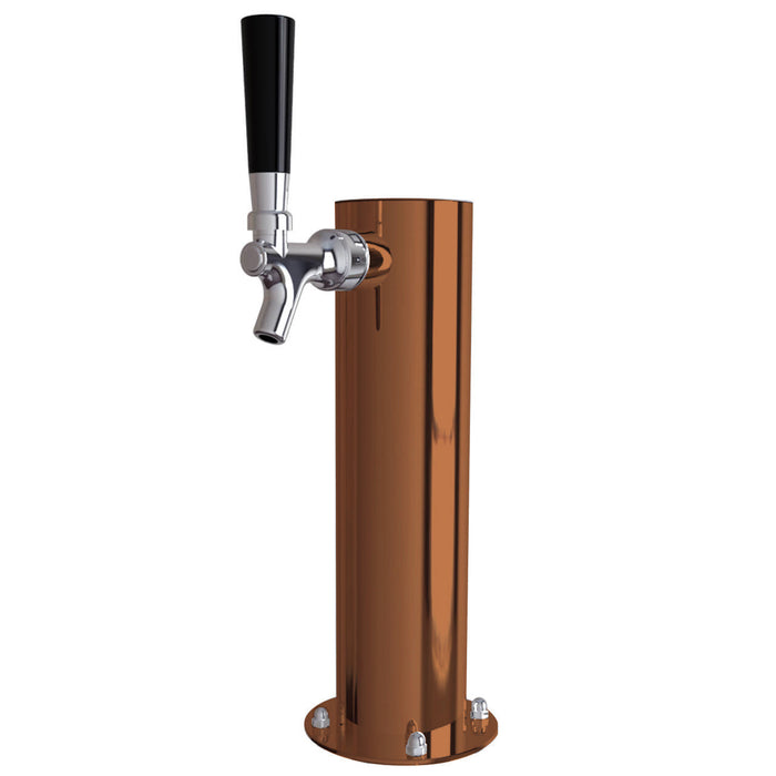 Stainless Steel Cylinder Beer Tower - Single Tap (Glycol Chilled) Candy Copper   - Toronto Brewing