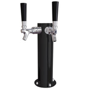Stainless Steel Cylinder Beer Tower - Dual Tap (Air Chilled) Matte Black   - Toronto Brewing