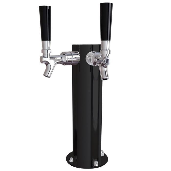 Stainless Steel Cylinder Beer Tower - Dual Tap (Glycol Chilled) Matte Black   - Toronto Brewing