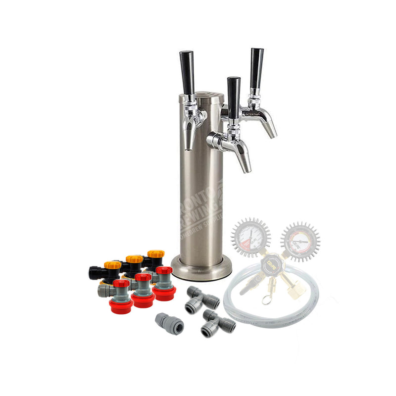 Triple Tap Tower Kegerator Kit (Ball Lock Cornelius)    - Toronto Brewing
