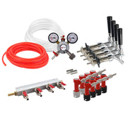 Homebrew Kegging Kit Pin Lock with 4-Way Manifold, Shanks and Faucets    - Toronto Brewing