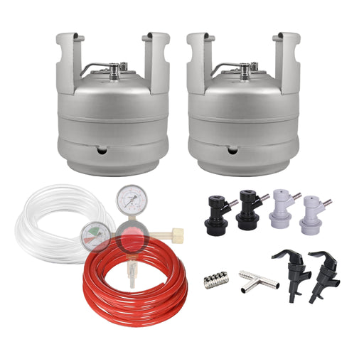 Ball Lock Homebrew Kegging Kit for Two 1.5 Gallon Cornelius Kegs with Picnic Taps and Dual Gauge Regulator    - Toronto Brewing