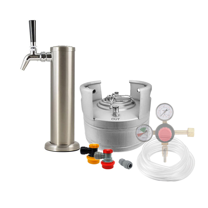 Ball Lock Homebrew Kegging Kit with 1.5 Gallon Cornelius Keg, Single Tap Tower and Regulator    - Toronto Brewing