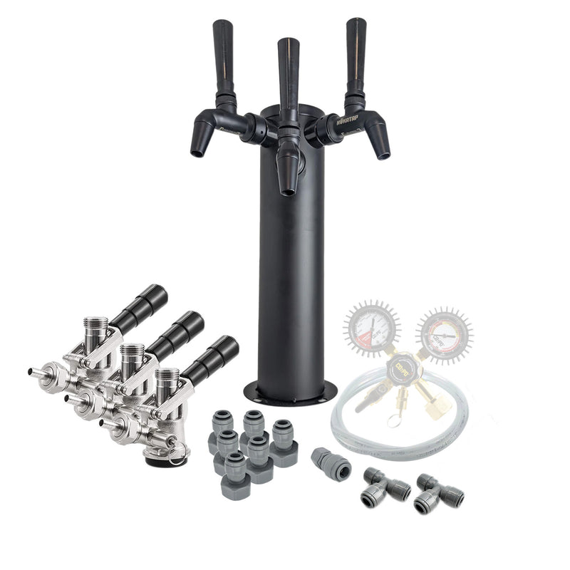 Black Phantom Triple Tap Tower Kegerator Kit (Sanke S)    - Toronto Brewing