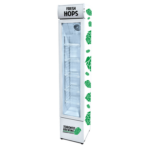 Icestream Virgo - Brandable Glass Door Slim Refrigerator Full wrap (Top + 2 Sides) - Fully Customizable   - Toronto Brewing