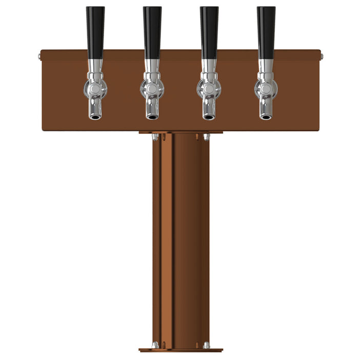 3" T-Box Stainless Steel Beer Tower - 4 Taps (Glycol Chilled) Candy Copper   - Toronto Brewing