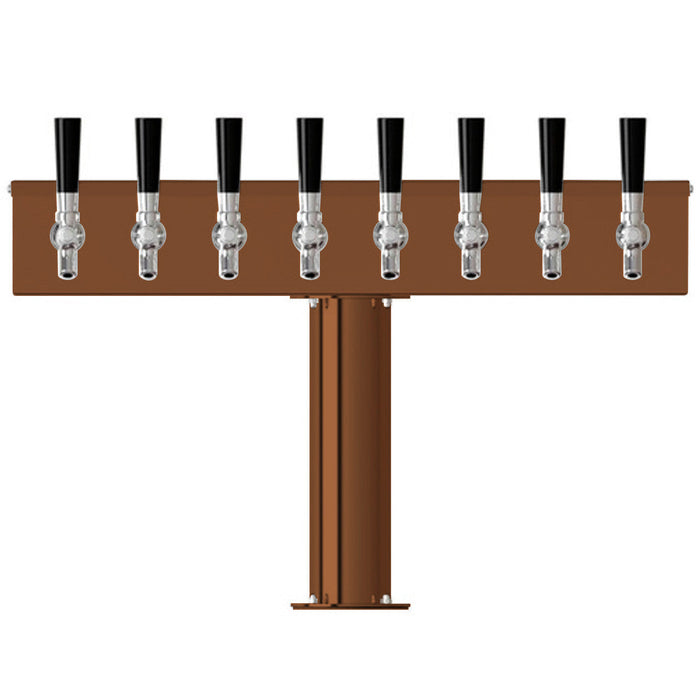 3" T-Box Stainless Steel Beer Tower - 8 Taps (Glycol Chilled) Candy Copper   - Toronto Brewing