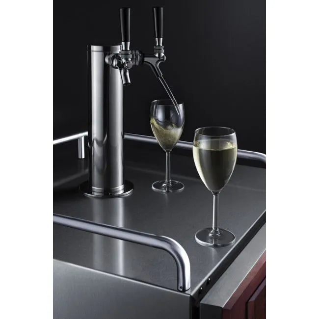 SUMMIT 24" Wide Built-In Wine Kegerator (Panel Not Included) (SBC682PNRWKDTWIN)