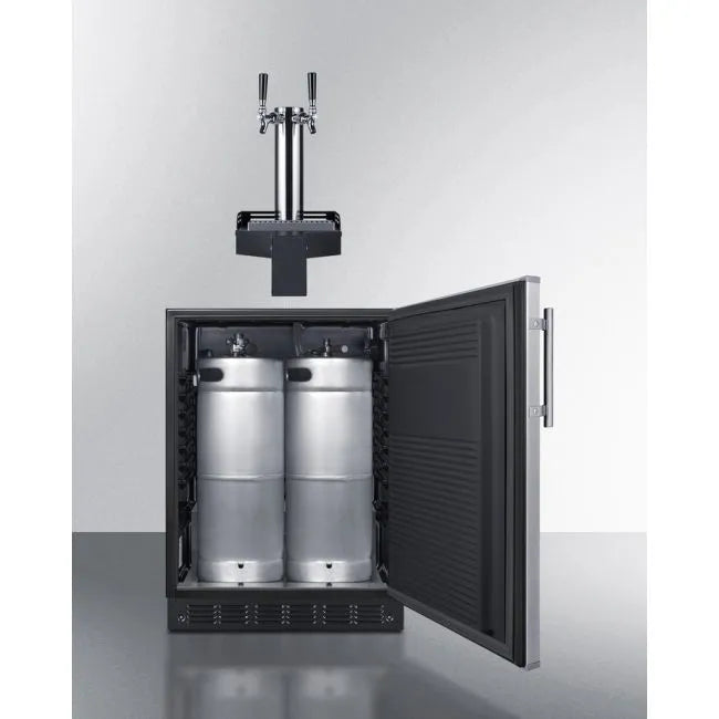 SUMMIT 24" Wide Built-In Floating Tap Beer Kegerator, ADA-Compliant (SBC7BRSFLTWADA)