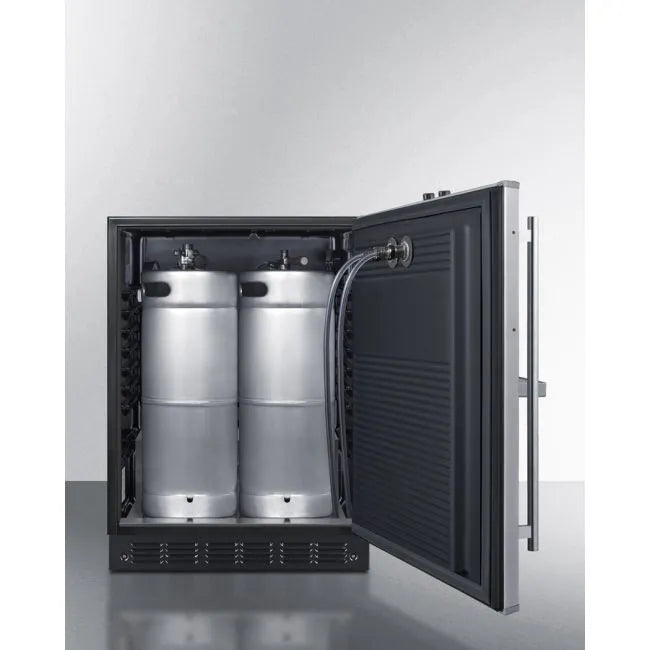 SUMMIT 24" Wide Front Tap Built-In Beer Kegerator, ADA-Compliant (SBC7BRSFRTPADA)