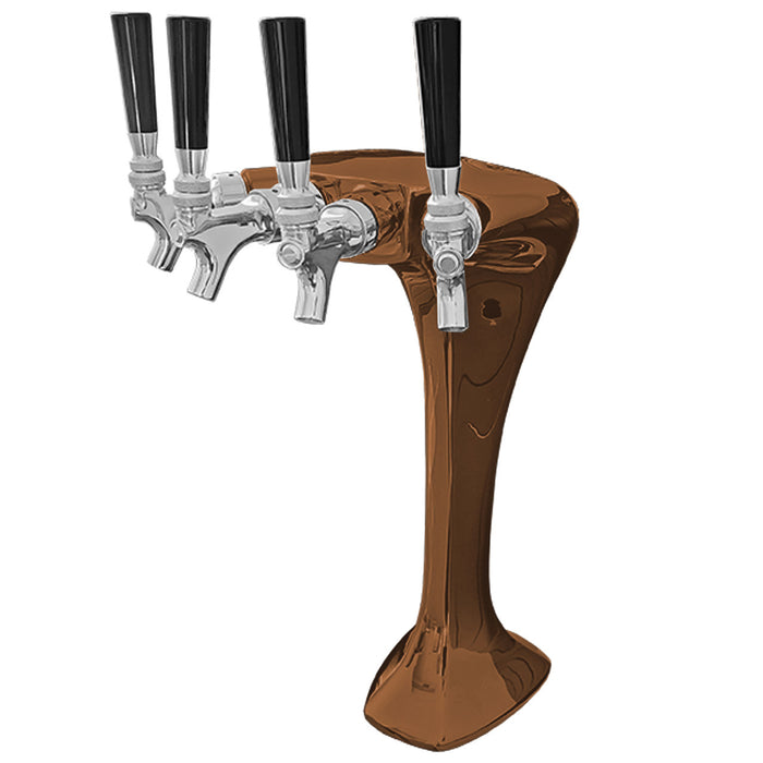 Milano Beer Tower - Quadruple Tap (Glycol Chilled) Candy Copper   - Toronto Brewing