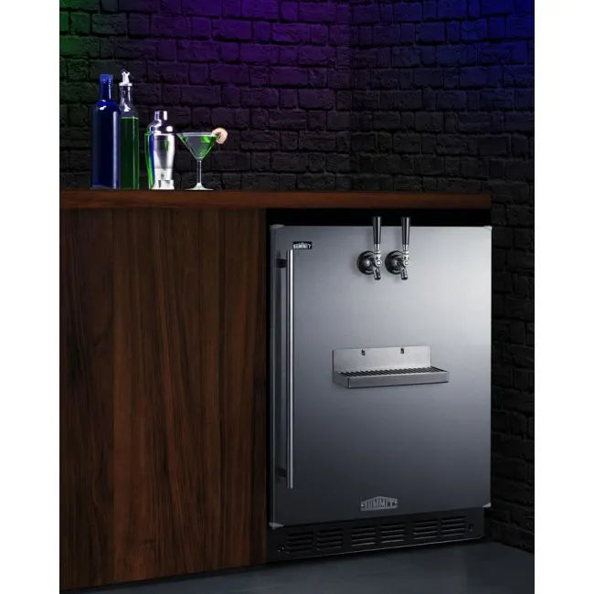 SUMMIT 24" Wide Front Tap Built-In Beer Kegerator, ADA-Compliant (SBC7BRSFRTPADA)