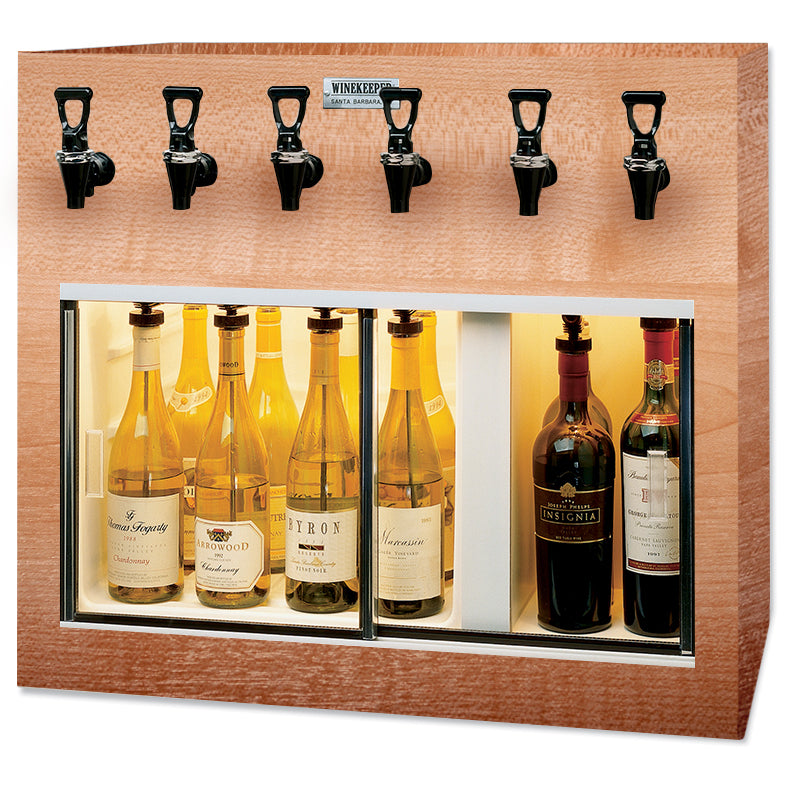 WineKeeper Monterey 6 Bottle Wine Dispenser Preservation Unit - Oak