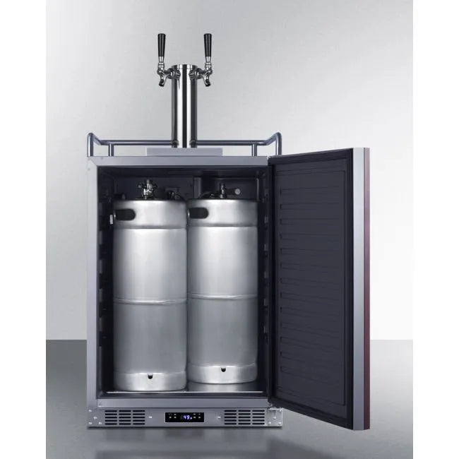 SUMMIT 24" Wide Built-In Wine Kegerator (Panel Not Included) (SBC682PNRWKDTWIN)