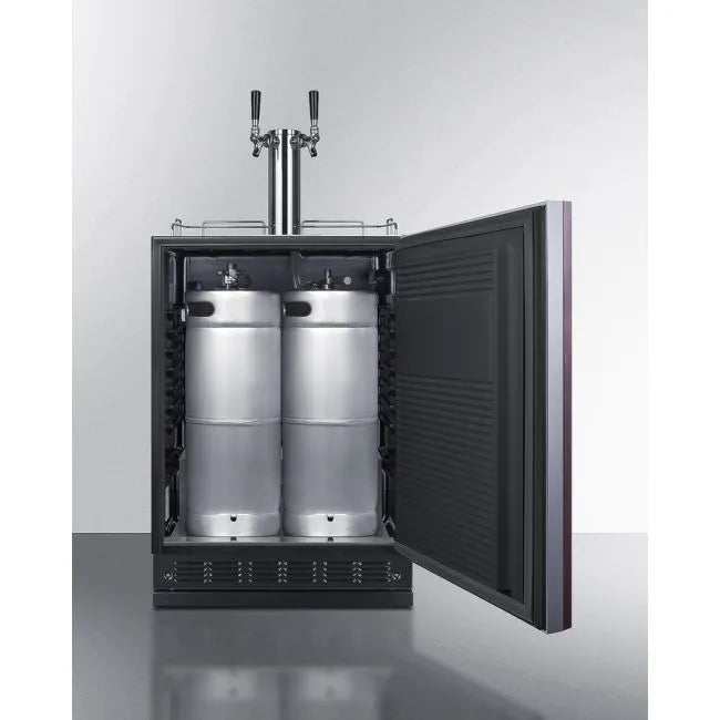 SUMMIT 24" Wide Beer Kegerator (Panel Not Included) (SBC7BRSIF)