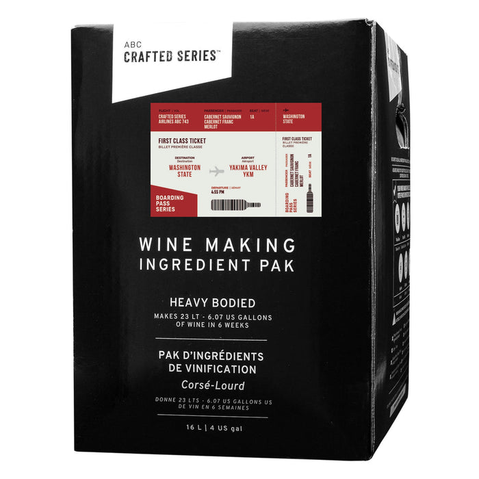 American Yakima Valley | Cabernet Sauvignon, Cabernet Franc, Merlot | 13.5% Heavy-Bodied Boarding Pass Red Trio Winemaking Kit (16 L | 4.22 gal)    - Toronto Brewing