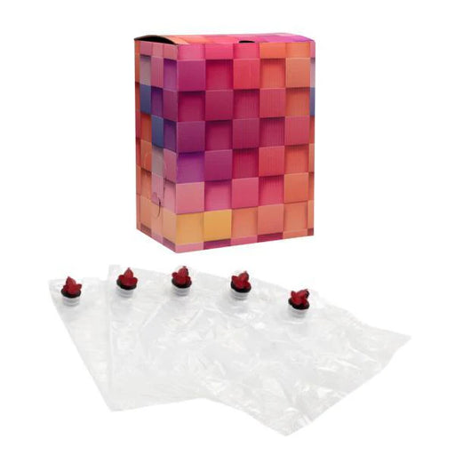 Boxed Wine Bags - 5 Bags & 1 Box (5 L | 1.32 gal) 3D Square Mosaic Vintage Colorful   - Toronto Brewing