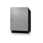 Summit | 21" Wide Built-In All-Refrigerator with Professional Style Handle, ADA Compliant (ALR47BCSSHV) Stainless Steel with Black Cabinet (ALR47BSSHV)   - Toronto Brewing