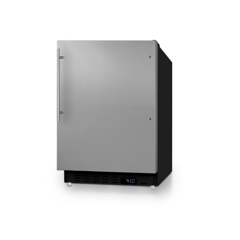 Summit | 21" Wide Built-In All-Refrigerator with Professional Style Handle, ADA Compliant (ALR47BCSSHV) Stainless Steel with Black Cabinet (ALR47BSSHV)   - Toronto Brewing