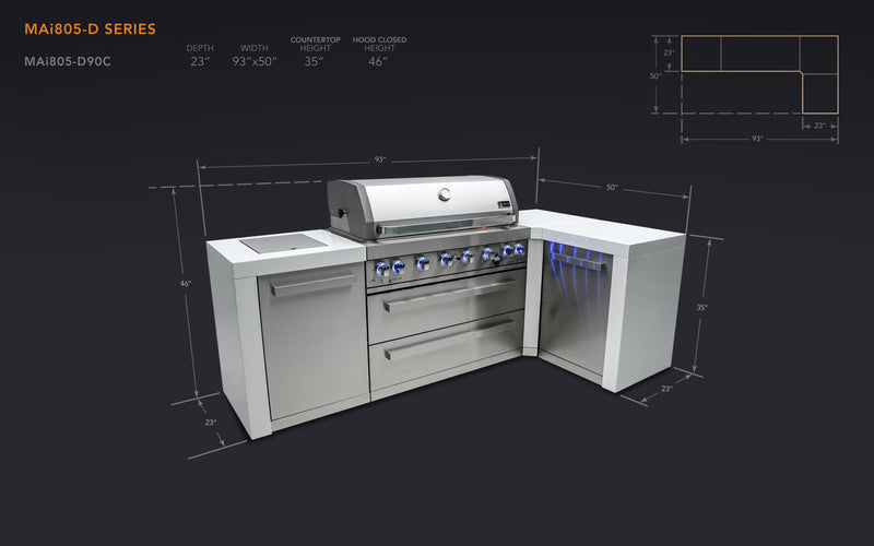 Mont Alpi 805 Deluxe Island with a 90 Degree Corner - Image 2