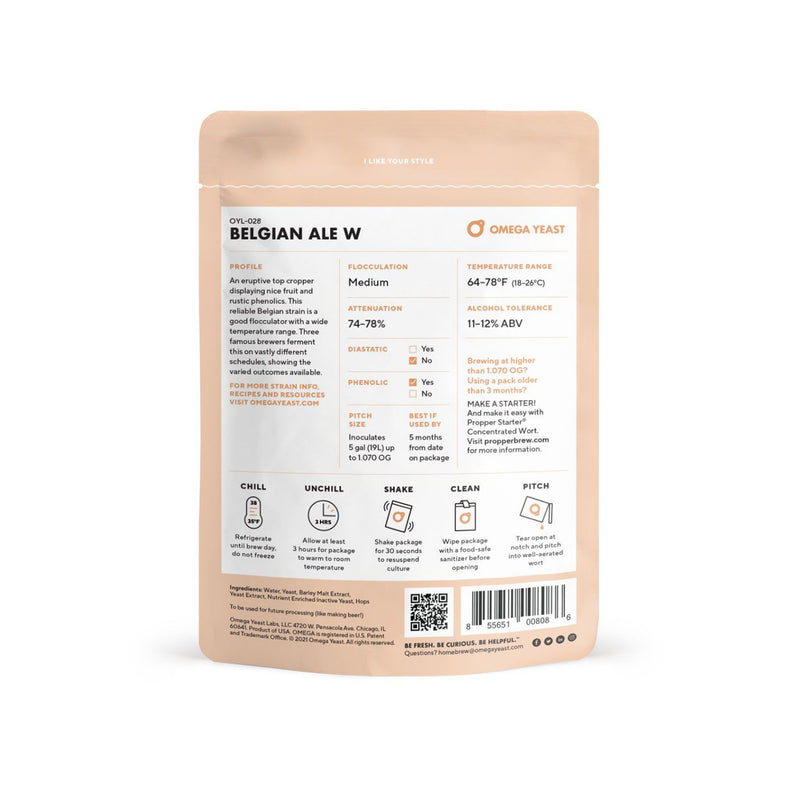 Omega Yeast Labs | OYL-028 - Belgian Ale W    - Toronto Brewing