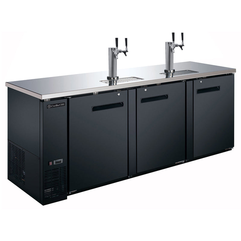 Coolbar Commercial Kegerator, 3 doors, 90" wide, 27” Deep, 2-Tap Towers (CDD-90-ASM)
