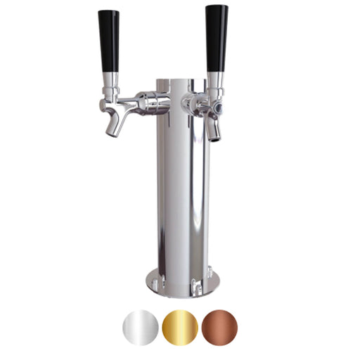 Stainless Steel Cylinder Beer Tower - Dual Tap (Air Chilled)    - Toronto Brewing
