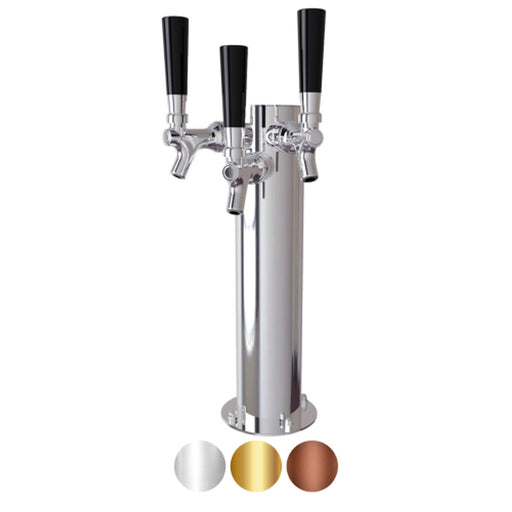 Stainless Steel Cylinder Beer Tower - Triple Tap (Air Chilled)    - Toronto Brewing