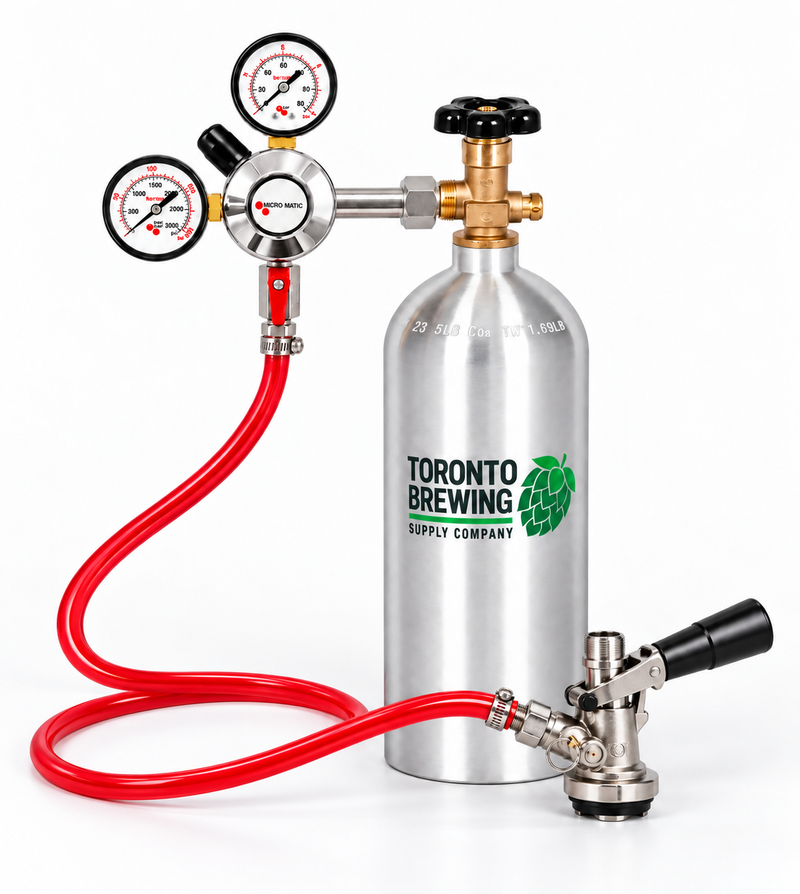 5 lb CO2 Tank and Regulator with Domestic Keg Coupler