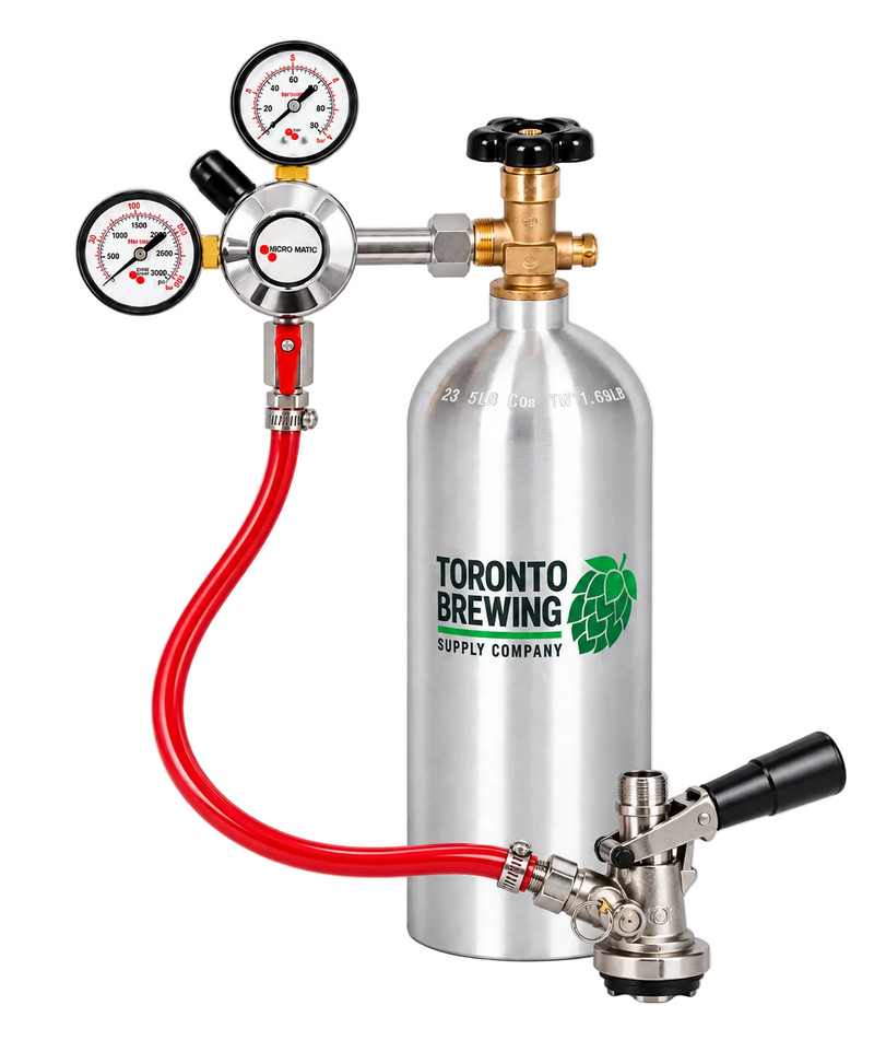 5 lb CO2 Tank and Regulator with Domestic Keg Coupler