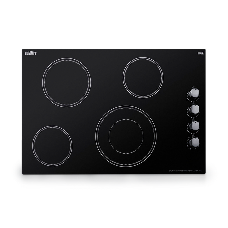 Summit | 30" Wide 208-240V 4-Burner Radiant Cooktop (CR4B30MB)    - Toronto Brewing