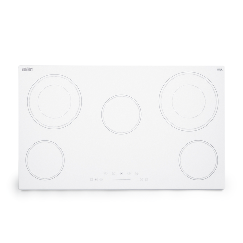 Summit | 36" Wide 208-240V 5-Burner White Radiant Cooktop (CR5B36TXW)    - Toronto Brewing