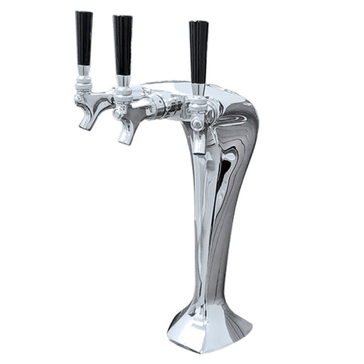 Milano Beer Tower - Triple Tap (Glycol Chilled) Chrome   - Toronto Brewing