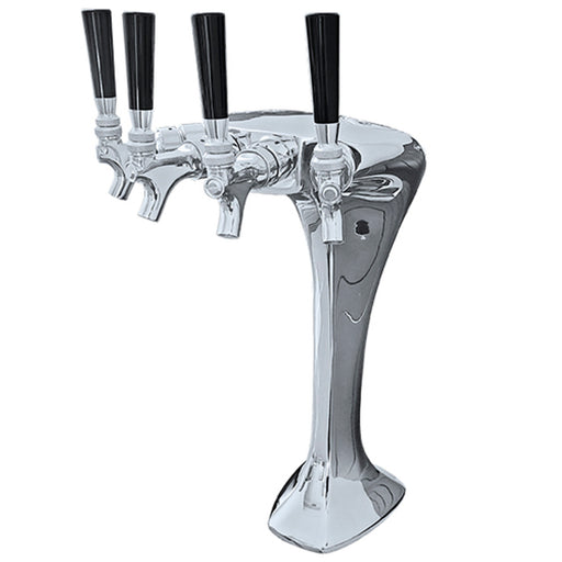 Milano Beer Tower - Quadruple Tap (Glycol Chilled) Chrome   - Toronto Brewing