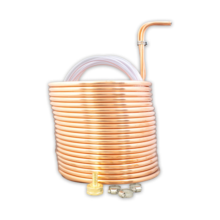 Copper Immersion Wort Chiller with Vinyl Tubing (50' x 3/8")    - Toronto Brewing