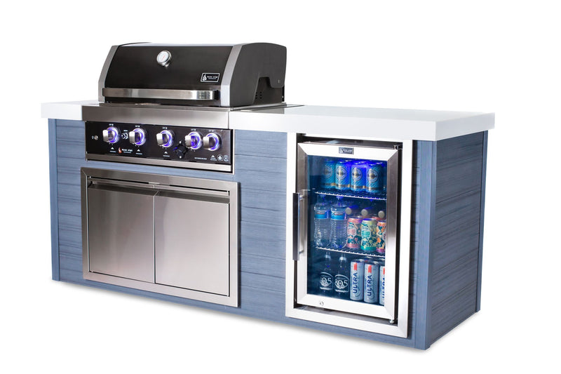 Mont Alpi 4-Burner Black Stainless Steel Art-wood Outdoor Island Grill - Image 3