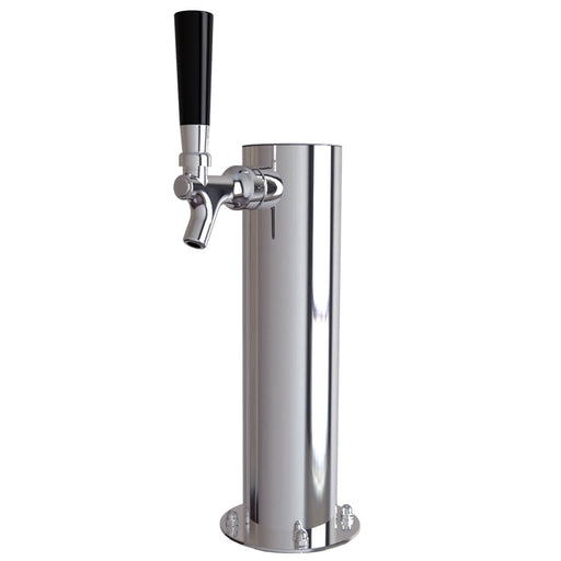 Stainless Steel Cylinder Beer Tower - Single Tap (Glycol Chilled) Chrome   - Toronto Brewing