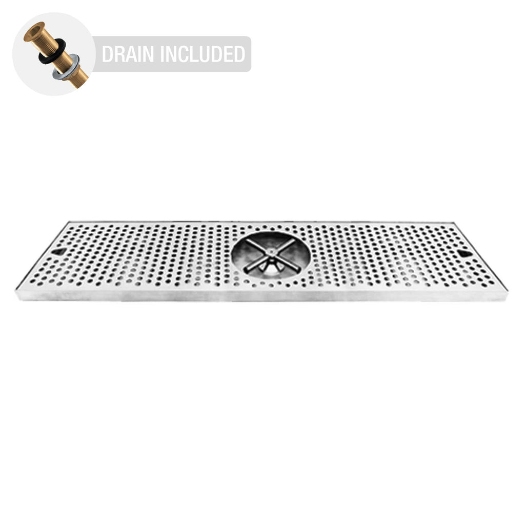 Countertop Drip Tray | Stainless Steel with Centre Rinser (30" x 7")
