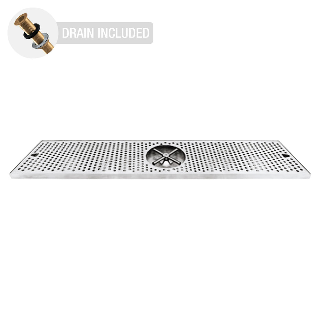 Countertop Drip Tray | Stainless Steel with Centre Rinser (36" x 7")